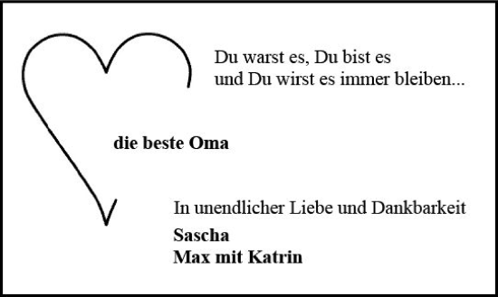 Traueranzeige von Oma  von vrm-trauer Odenwälder Echo