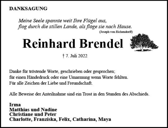 Traueranzeige von Reinhard Brendel von vrm-trauer Idsteiner Zeitung