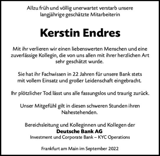 Traueranzeige von Kerstin Endres von vrm-trauer Darmstädter Echo
