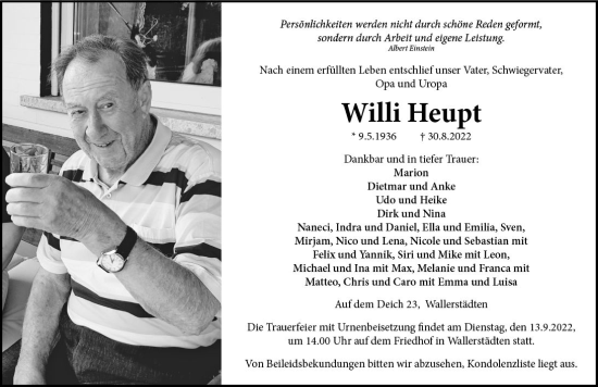 Traueranzeige von Willi Heupt von vrm-trauer Groß-Gerauer Echo
