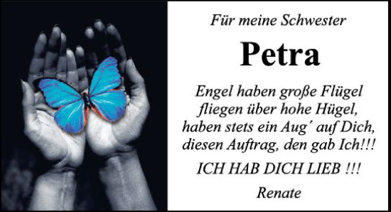 Traueranzeige von Petra  von Darmstädter Echo