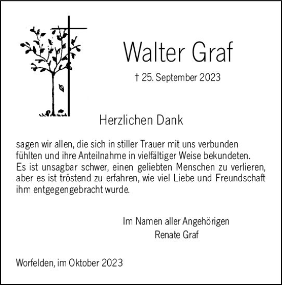 Traueranzeige von Walter Graf von Groß-Gerauer Echo