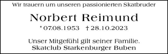 Traueranzeige von Norbert Reimund von Starkenburger Echo