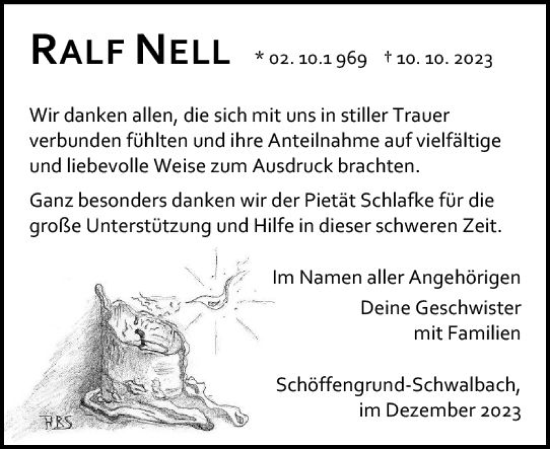 Traueranzeige von Ralf Nell von Wetzlarer Neue Zeitung