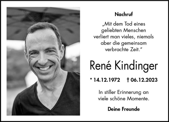 Traueranzeige von René Kindinger von Starkenburger Echo