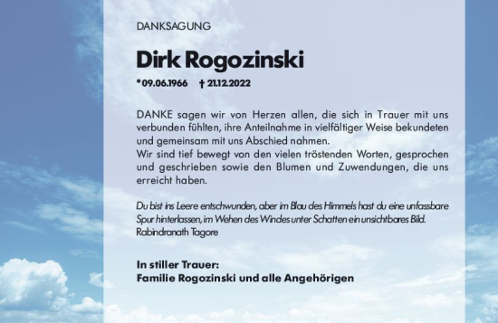 Traueranzeige von Dirk Rogozinski von Rüsselsheimer Echo