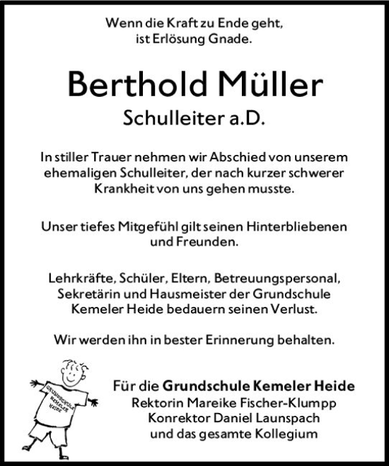 Traueranzeige von Berthold Müller von Idsteiner Land/Untertaunus