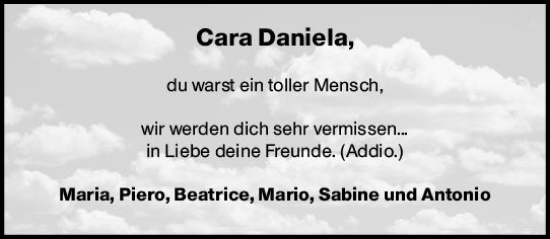 Traueranzeige von Cara Daniela  von Darmstädter Echo