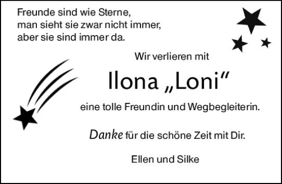 Traueranzeige von Ilona  von VRM Trauer