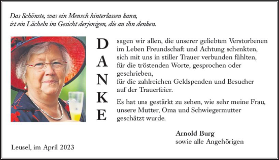 Traueranzeige von Arnold Burg von Oberhessen Kurier