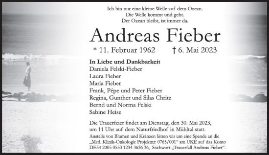 Traueranzeige von Andreas Fieber von Darmstädter Echo