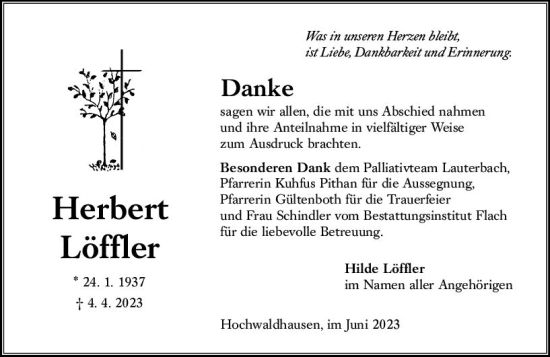 Traueranzeige von Herbert Löffler von VRM Trauer