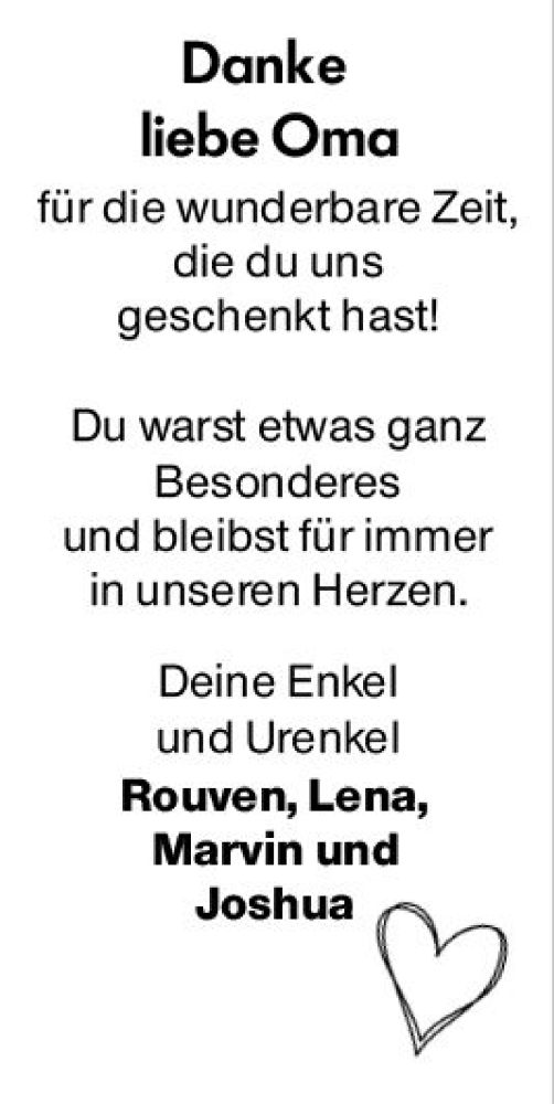 Traueranzeige von Oma  von Darmstädter Echo