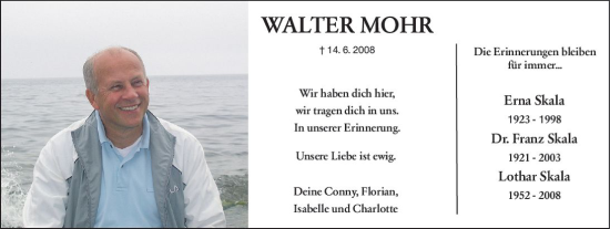 Traueranzeige von Walter Mohr von Groß-Gerauer Echo