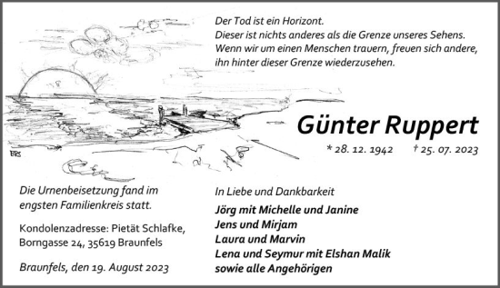 Traueranzeige von Günter Ruppert von Wetzlarer Neue Zeitung