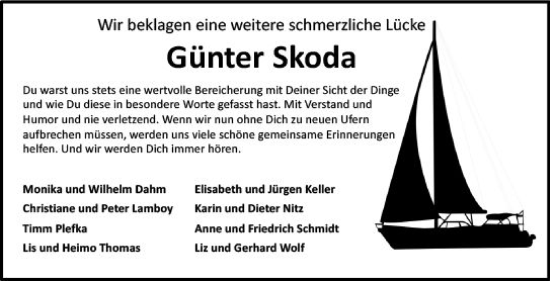Traueranzeige von Günter Skoda von Darmstädter Echo