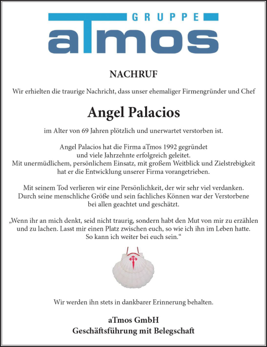 Traueranzeige von Angel Palacios von Darmstädter Echo