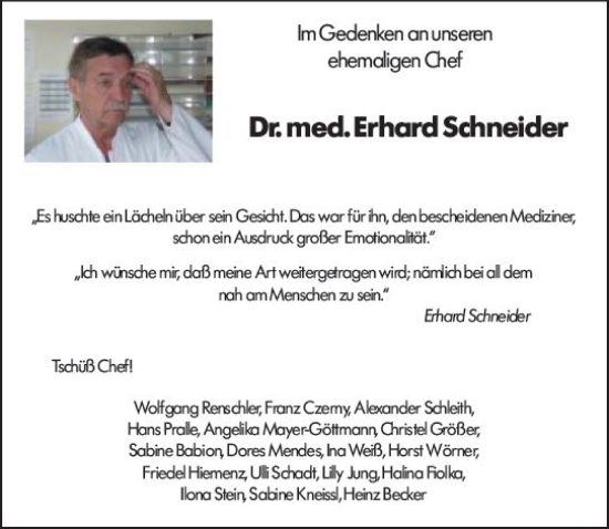 Traueranzeige von Erhard Schneider von Darmstädter Echo