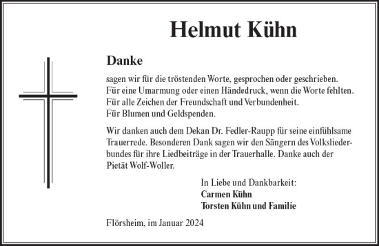 Traueranzeige von Helmut Kühn von Rüsselsheimer Echo