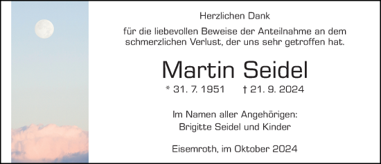 Traueranzeige von Martin Seidel von Dill Block