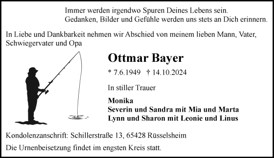 Traueranzeige von Ottmar Bayer von Rüsselsheimer Echo