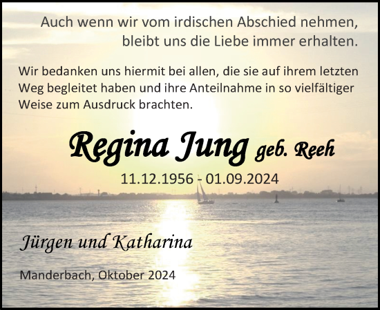 Traueranzeige von Regina Jung von Dill Block