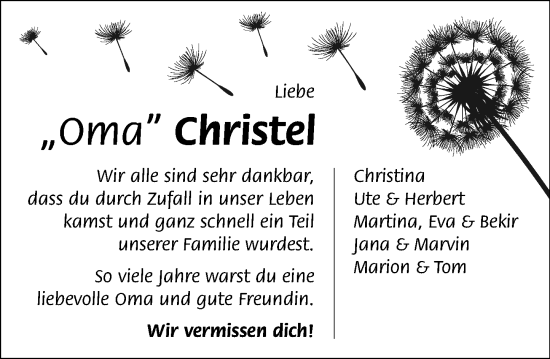 Traueranzeige von Christel Bruchhäuser von Rüsselsheimer Echo