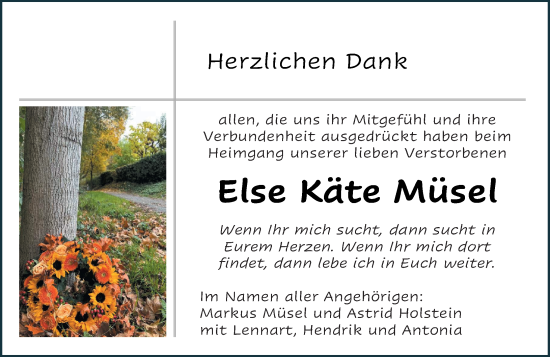 Traueranzeige von Else Käte Müsel von Rüsselsheimer Echo