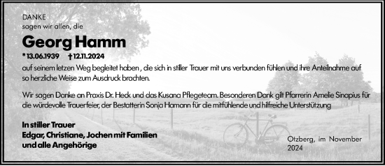 Traueranzeige von Georg Hamm von Darmstädter Echo