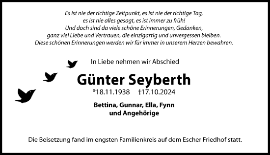 Traueranzeige von Günter Seyberth von Camberger Anzeiger