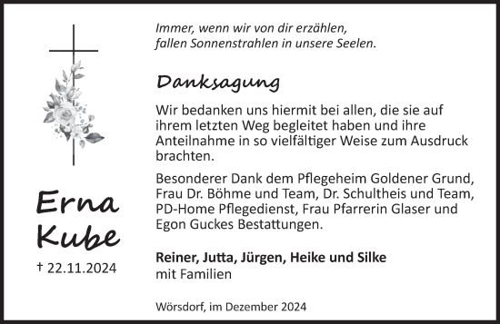 Traueranzeige von Erna Kube von Idsteiner Land/Untertaunus