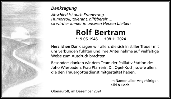 Traueranzeige von Rolf Bertram von Idsteiner Land/Untertaunus