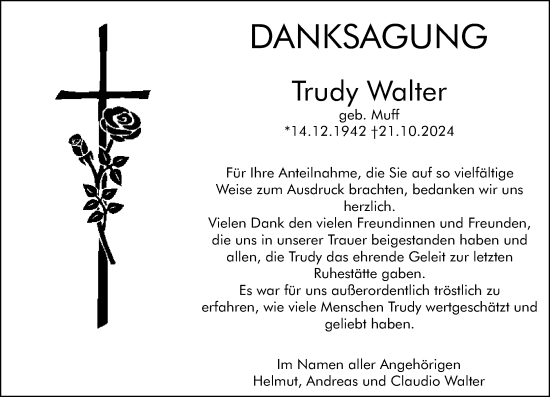 Traueranzeige von Trudy Walter von Starkenburger Echo