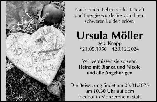 Traueranzeige von Ursula Möller von Wormser Zeitung