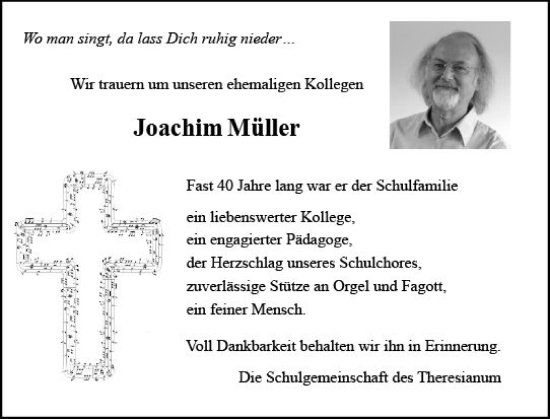 Traueranzeige von Joachim Müller von Allgemeine Zeitung Mainz