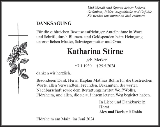 Traueranzeige von Katharina  Stirne von Rüsselsheimer Echo