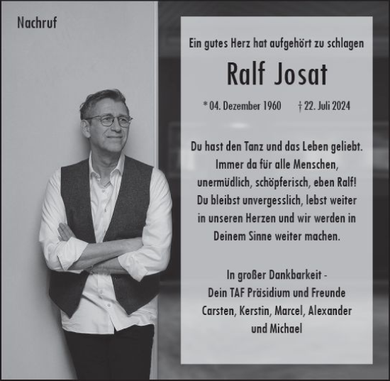 Traueranzeige von Ralf Josat von Nassauische Neue Presse