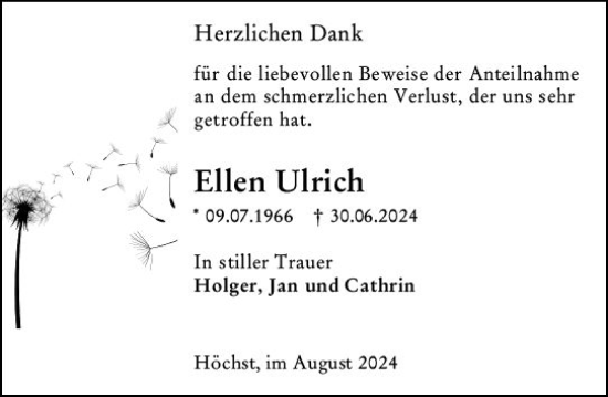 Traueranzeige von Ellen Ulrich von Odenwälder Echo
