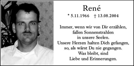 Traueranzeige von Rene Jurinka von Darmstädter Echo