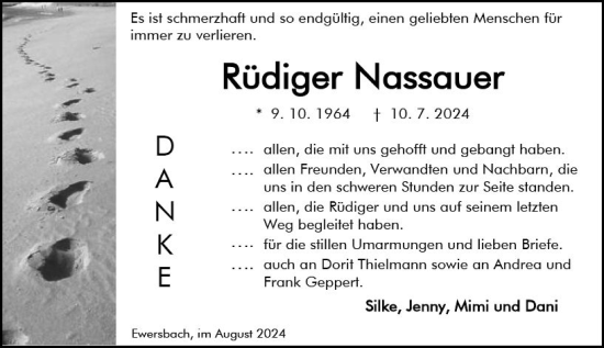 Traueranzeige von Rüdiger Nassauer von Dill Block