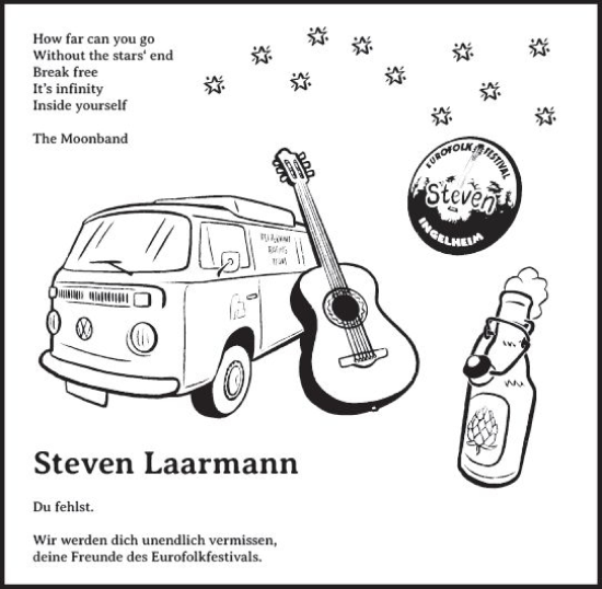 Traueranzeige von Steven Laarmann von Allgemeine Zeitung Rheinhessen-Nahe