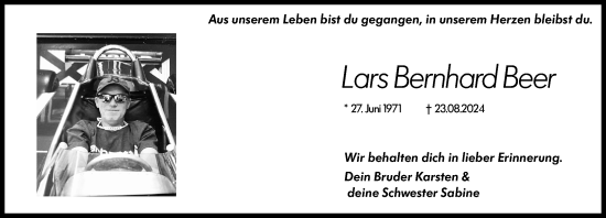 Traueranzeige von Lars Bernhard Beer von Wetzlarer Neue Zeitung