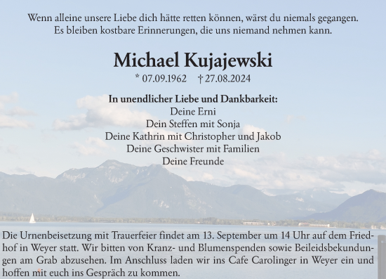 Traueranzeige von Michael Kujajewski von Weilburger Tageblatt