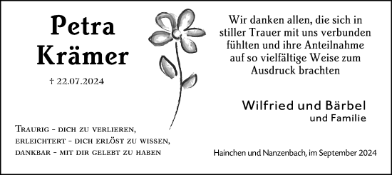 Traueranzeige von Petra Krämer von Dill Block