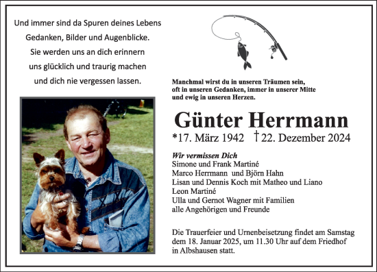 Traueranzeige von Günter Herrmann von Wetzlarer Neue Zeitung
