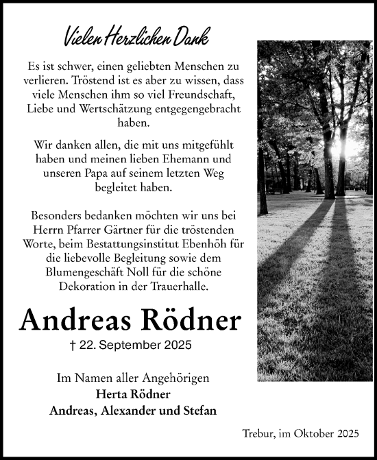 Traueranzeige von Andreas Rödner von Groß-Gerauer Echo Traueranzeige von Andreas Rödner von Groß-Gerauer Echo