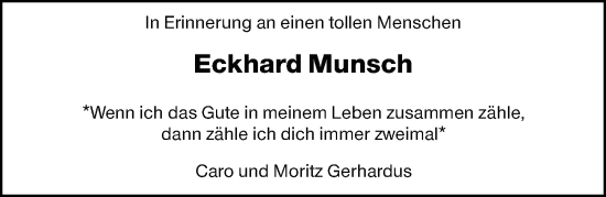 Traueranzeige von Eckhard Munsch von Wiesbadener Kurier