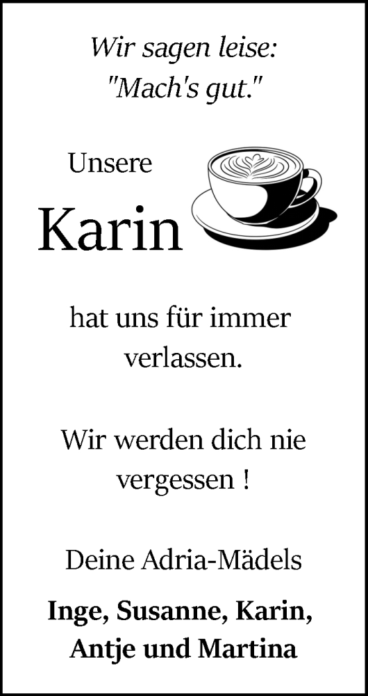 Traueranzeige von Karin Nikel von Odenwälder Echo Traueranzeige von Karin Nikel von Odenwälder Echo