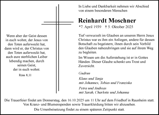 Traueranzeige von Reinhardt Moschner von Rüsselsheimer Echo Traueranzeige von Reinhardt Moschner von Rüsselsheimer Echo
