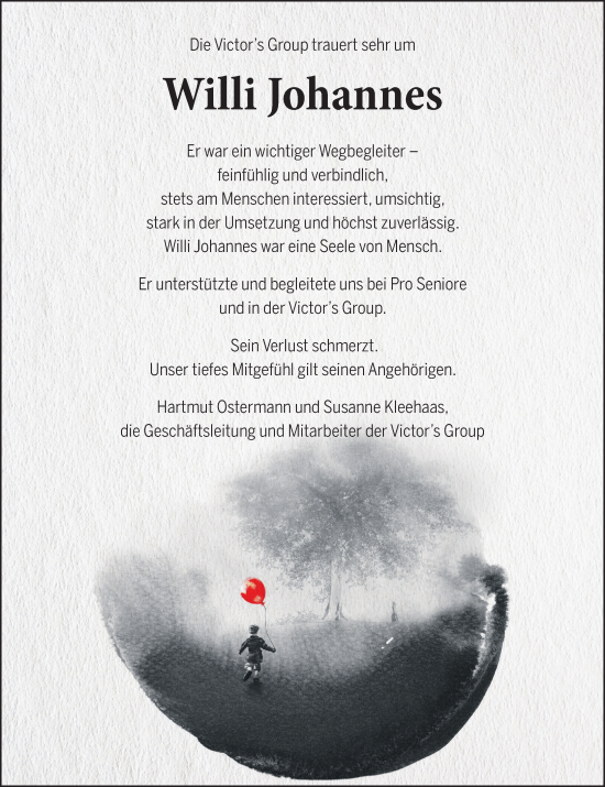 Traueranzeige von Willi Johannes von Wormser Zeitung